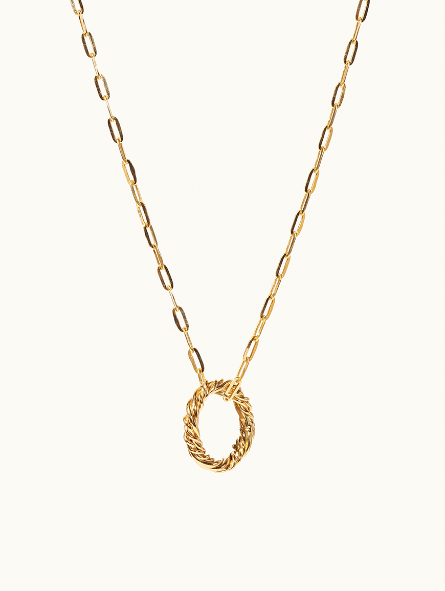 Through Thick & Thin Single-strand Paperclip Pendant Necklace