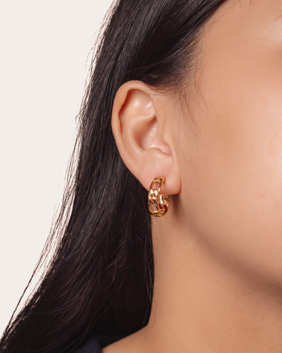 Figaro Hoop Earrings
; Figaro Chain Earrings; Solid Gold Earrings; 916 Gold Earrings; 22k Gold Earrings; 22k Gold Jewellery; 22k Solid Gold; 916 Solid Gold