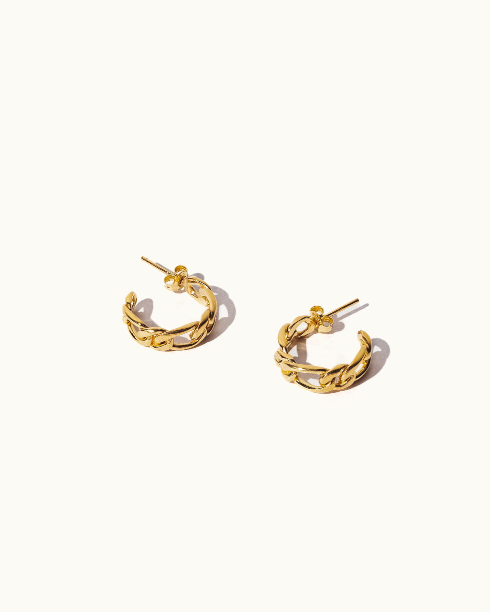 Figaro Hoop Earrings
; Figaro Chain Earrings; Solid Gold Earrings; 916 Gold Earrings; 22k Gold Earrings; 22k Gold Jewellery; 22k Solid Gold; 916 Solid Gold